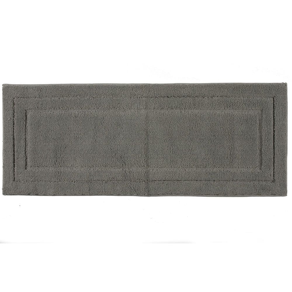 Tapete de Banheiro ou Quarto Microfibra Base Látex Antiderrapante Vizapi Golden 55x140cm Cinza Gelo