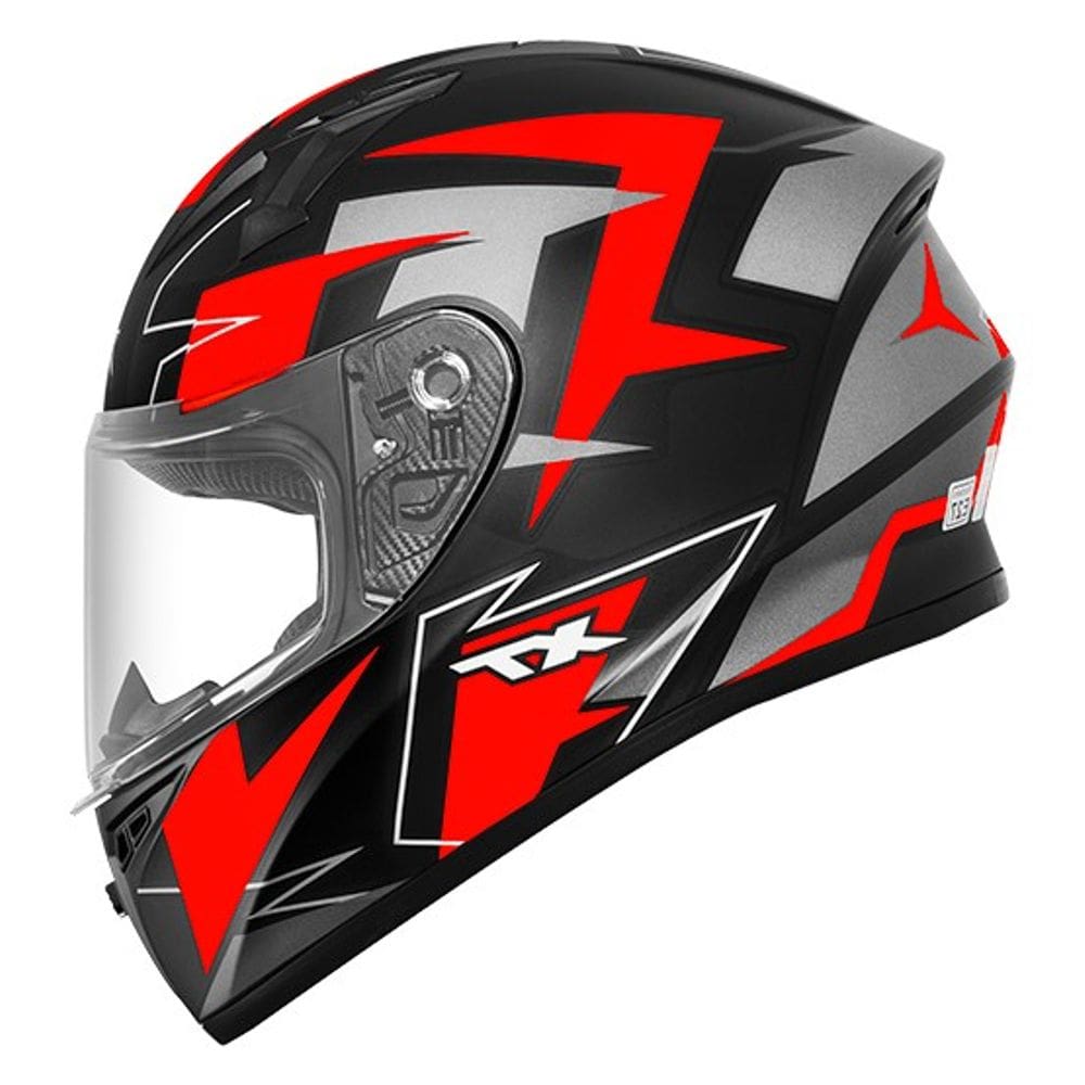 Capacete Ebf Xtroy FF526 Crush Preto e Vermelho Fosco