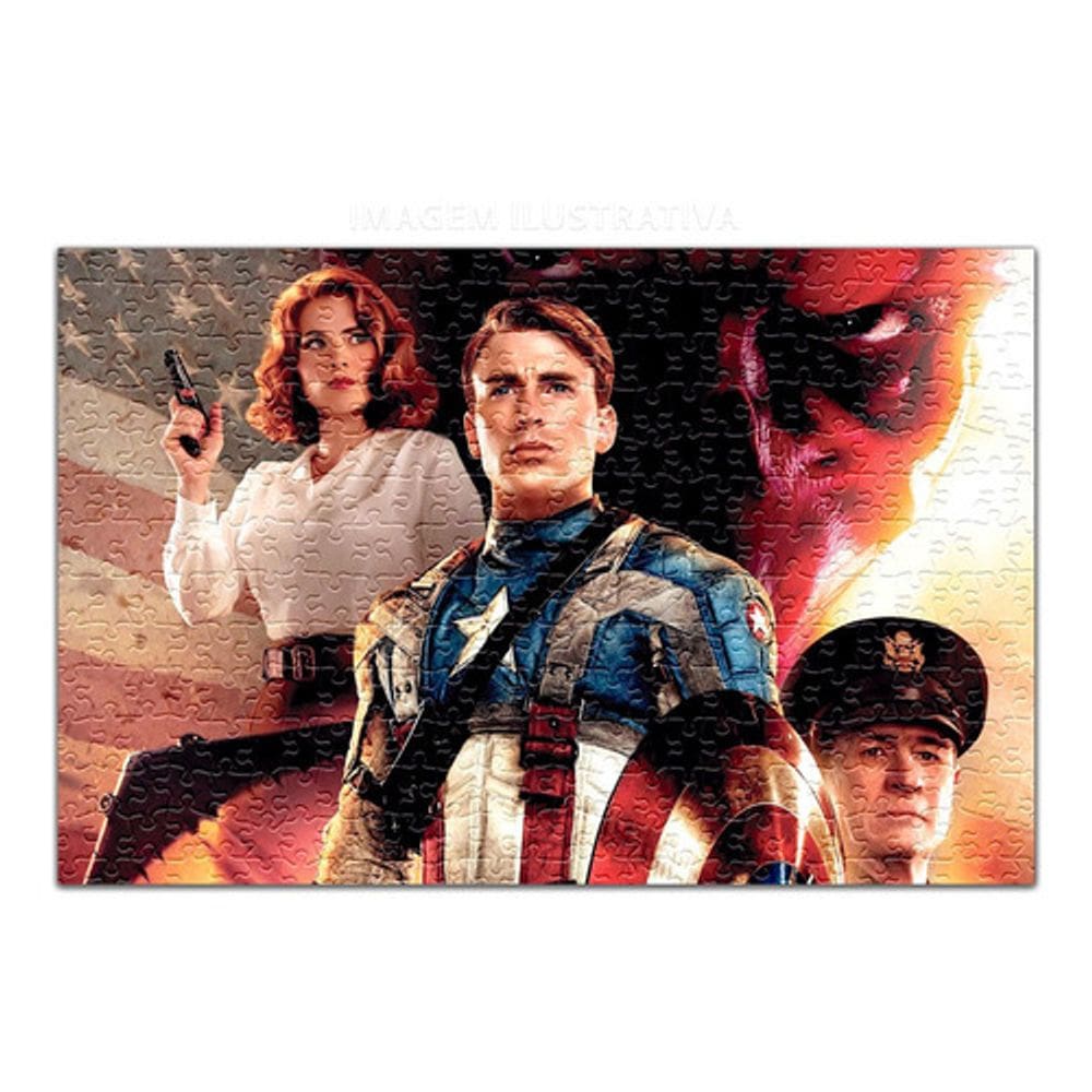 Quebra Cabeça Personalizado Capitão America 60 Peças