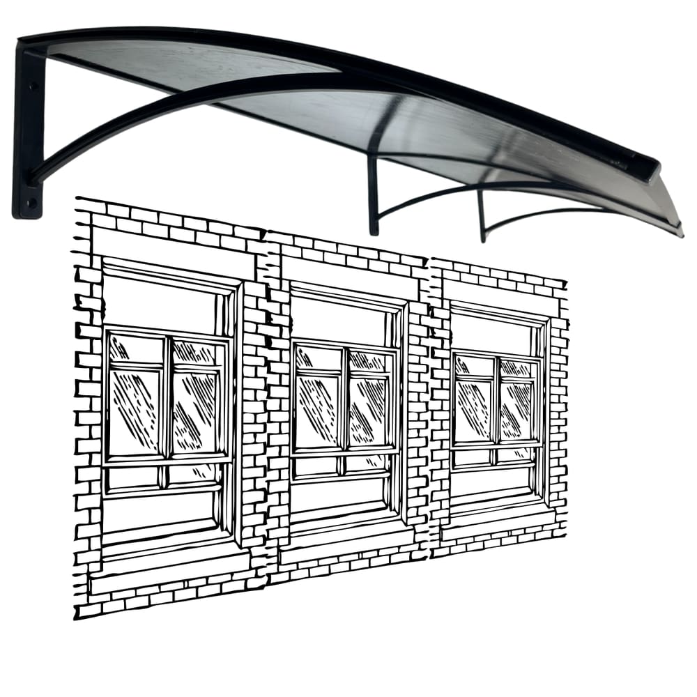 Kit Toldo 50x150cm Escuro Fumê PR Portas Janelas Varanda