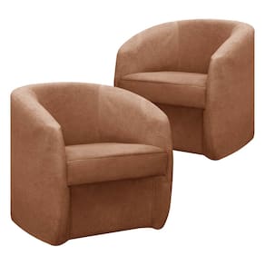 Kit 2 Poltrona Decorativa Orgânica FLY para Sala Recepção Estética Linho Terracota SOFA STORE