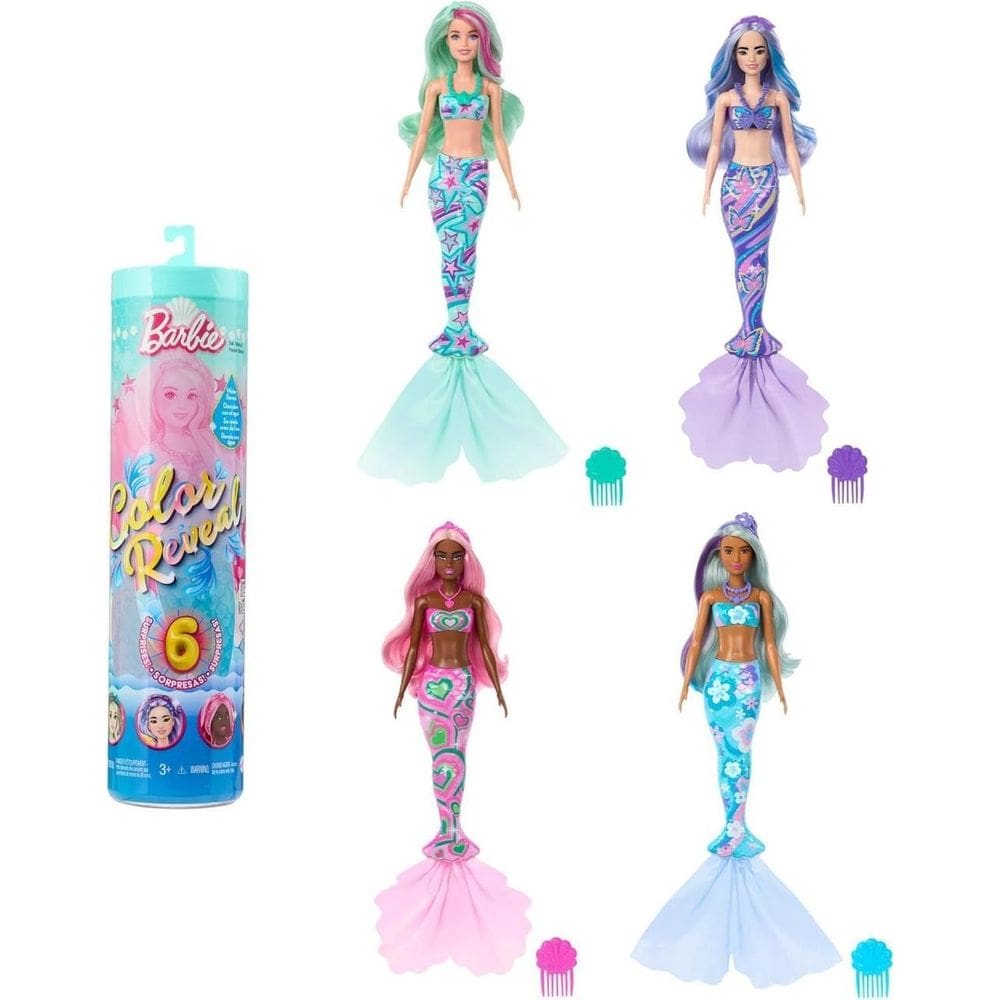 Boneca Barbie Color Reveal 2024 Sereia Surpresa Mattel Hth45