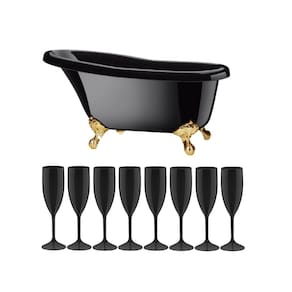 Kit Champanheira Grande Banheira Para 8 Garrafas + 8 Taças