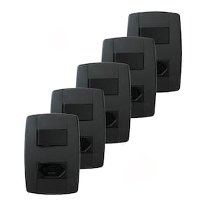 Kit 5 Conjunto Interruptor Simples + Tomada 10A 250V Preta