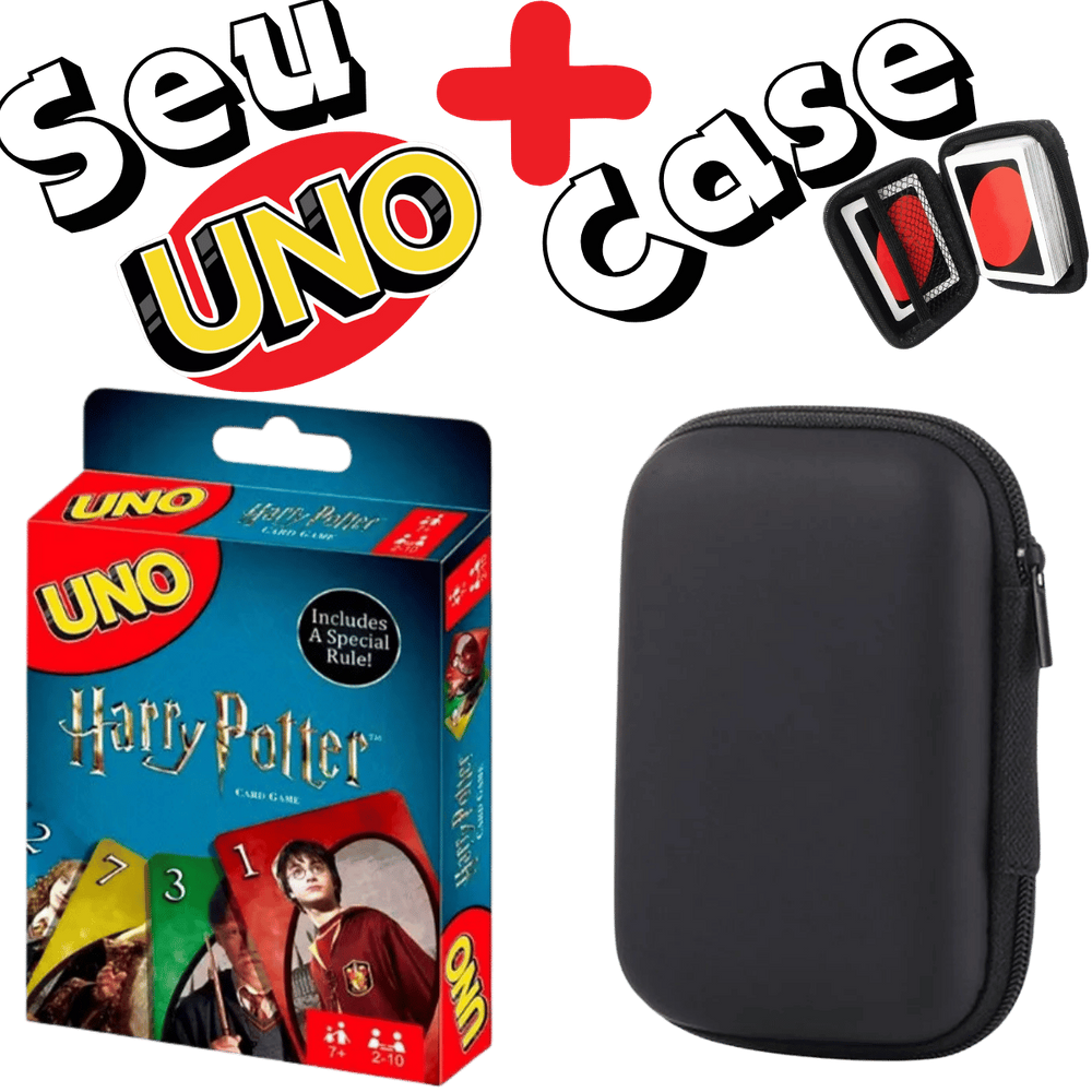 Kit Case + Jogo de Cartas UNO - Harry Potter