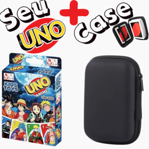Kit Case + Jogo de Cartas UNO - 4 Animes Juntos