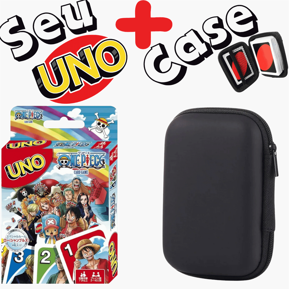 Kit Case + Jogo de Cartas UNO - One Piece