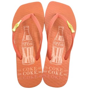Chinelo de Dedo Feminino Casual Dia a Dia Praia Passeio Bico Quadrado Coca Cola Cc4278