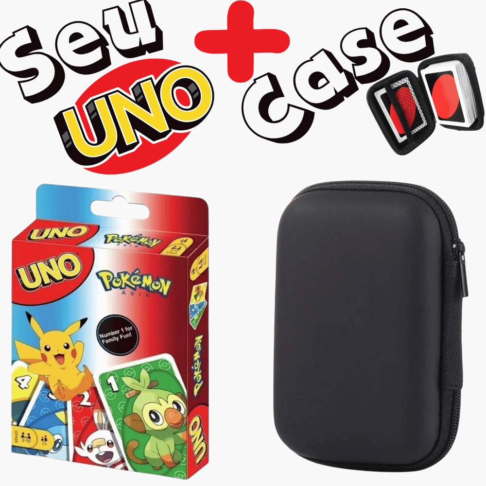 Kit Case + Jogo de Cartas UNO - Pokemon
