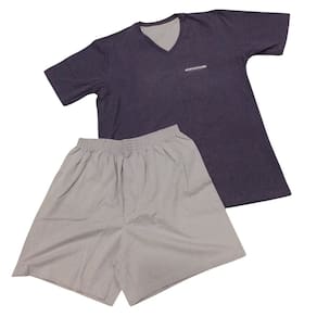Pijama curto adulto masc Sonhart Cinza