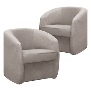 Kit 2 Poltrona Decorativa Orgânica FLY para Sala Recepção Estética Camarim Linho Creme SOFA STORE