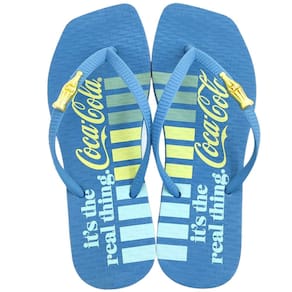 Chinelo de Dedo Feminino Casual Dia a Dia Praia Passeio Bico Quadrado Coca Cola Cc4324