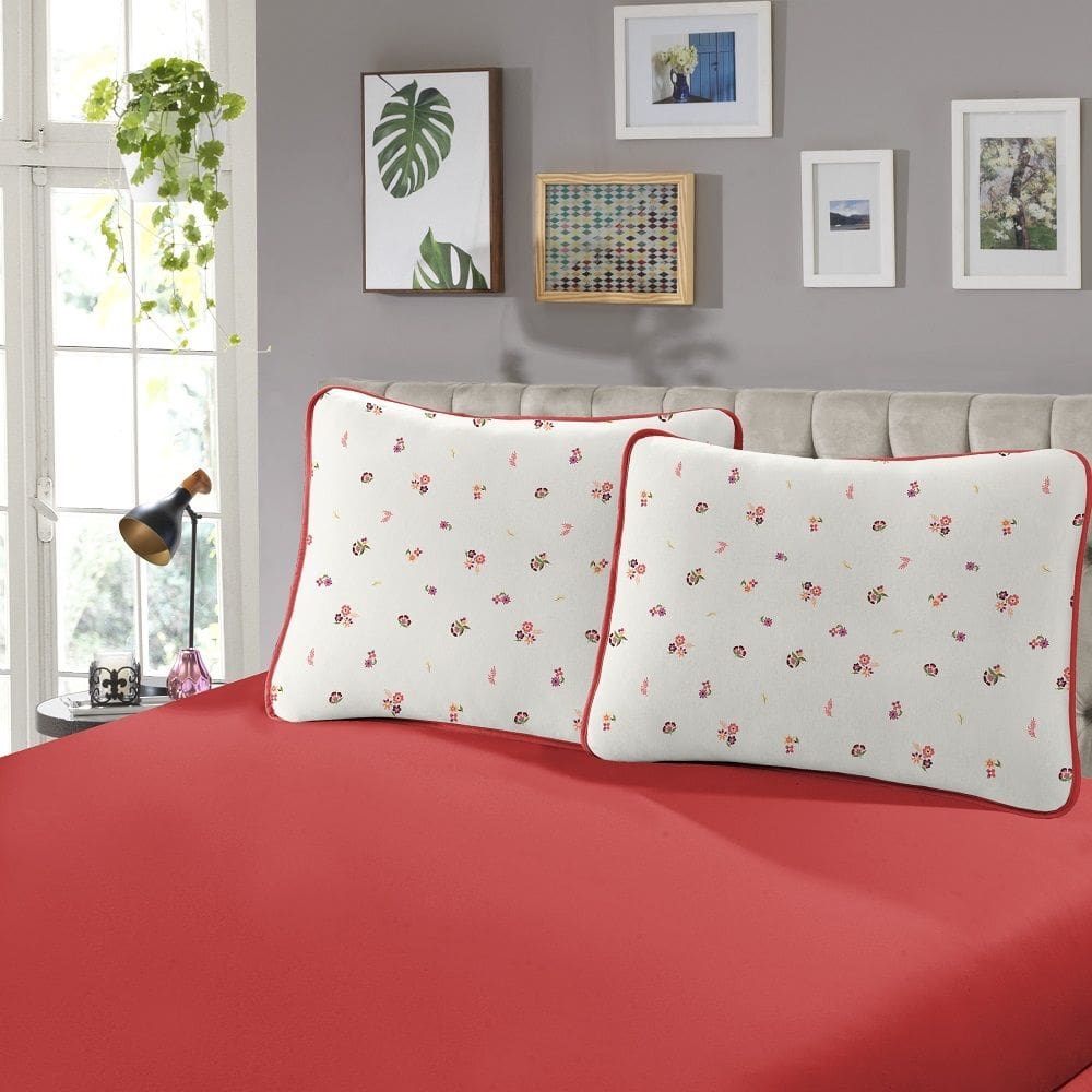 Jogo Cama King SBX Rubi Malha Brenda Cereja