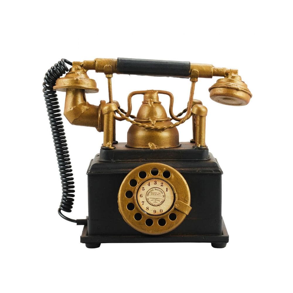 Miniatura Telefone De Disco 18x10x21cm Retrô - Tudo em Caixa