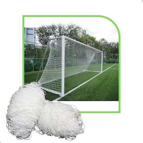 Par De Rede De Futebol Society 4Mts Quadrada Fio 6Mm Seda
