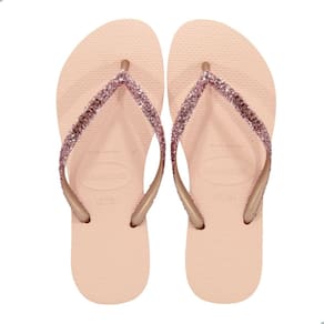 Chinelo Havaianas Slim Glitter II Rosa Ballet