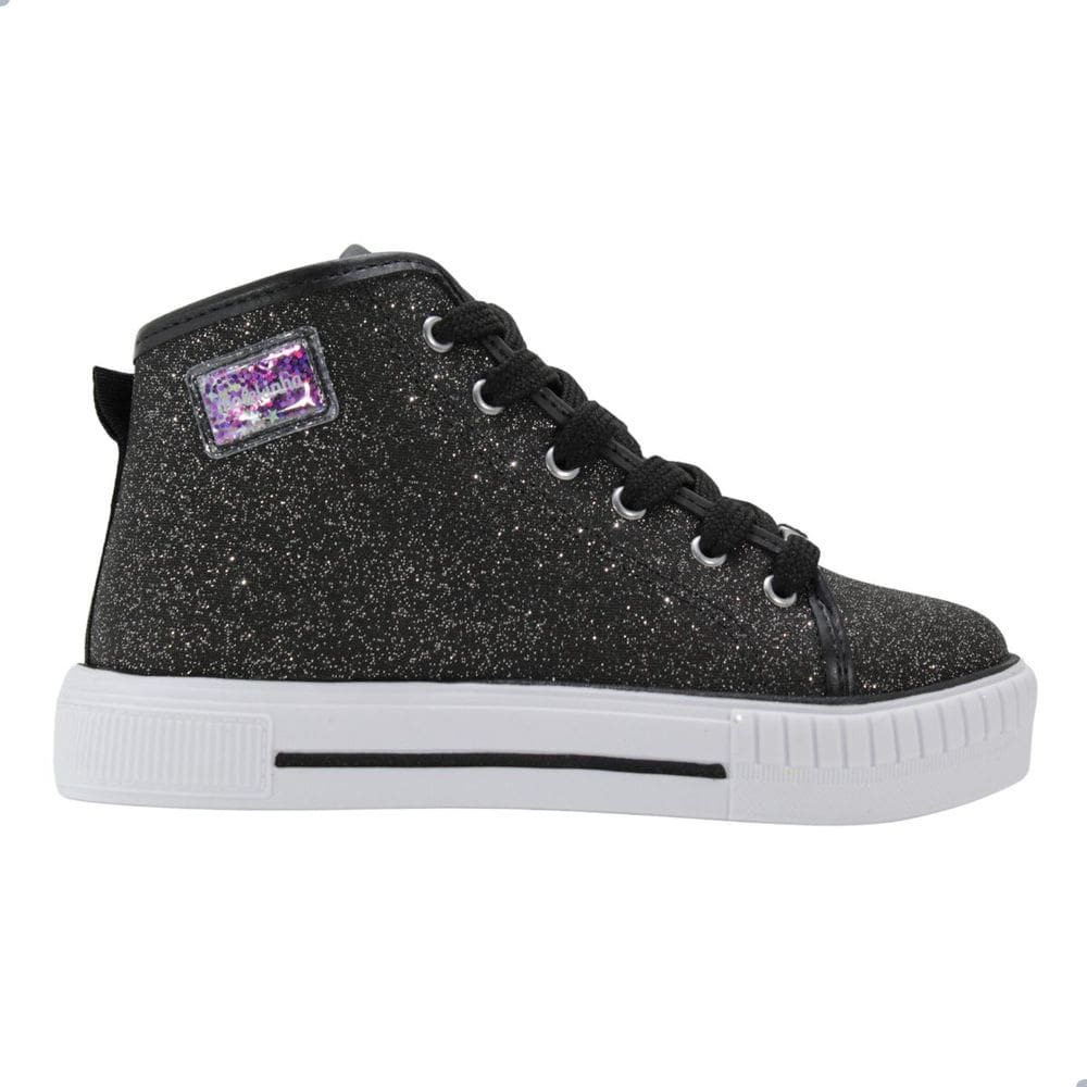 Tênis Molekinha Lona Glitter Preto