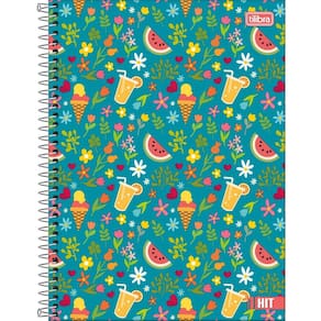 Caderno Espiral Grande Universitário 1 Matéria Hit Feminino 80 Folhas Capa Dura Tilibra