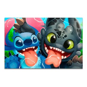 Quebra-cabeça Personalizado Stitch E Banguela 48 Peças