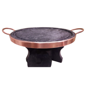 Kit Fondue em pedra sabão para carne 27 cm - fogareiro + grelha - curado