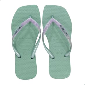 Chinelo Havaianas Slim Square Glitter Argila