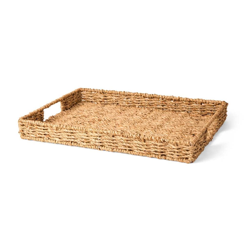 Bandeja Decorativa Retangular em Fibra Natural 38cm 16394P Mart