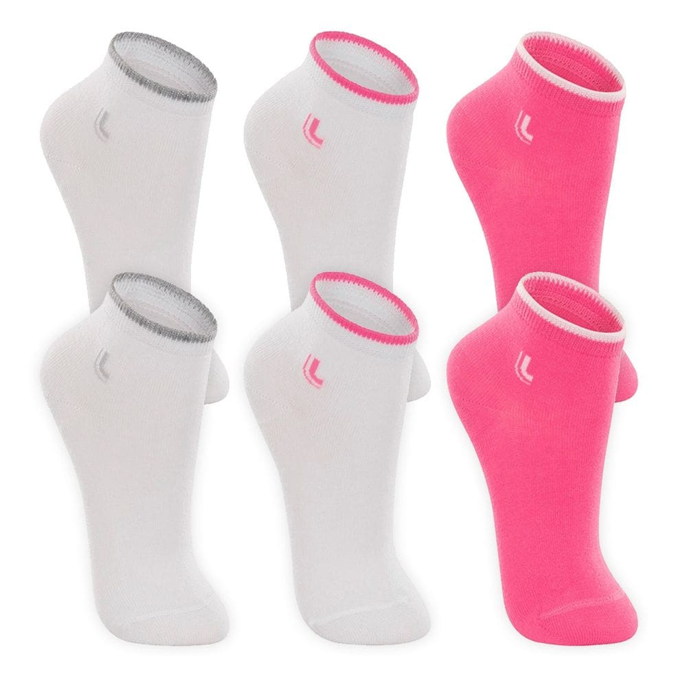 Kit 6 Pares Meia Lupo Infantil Cano Curto Branco Rosa
