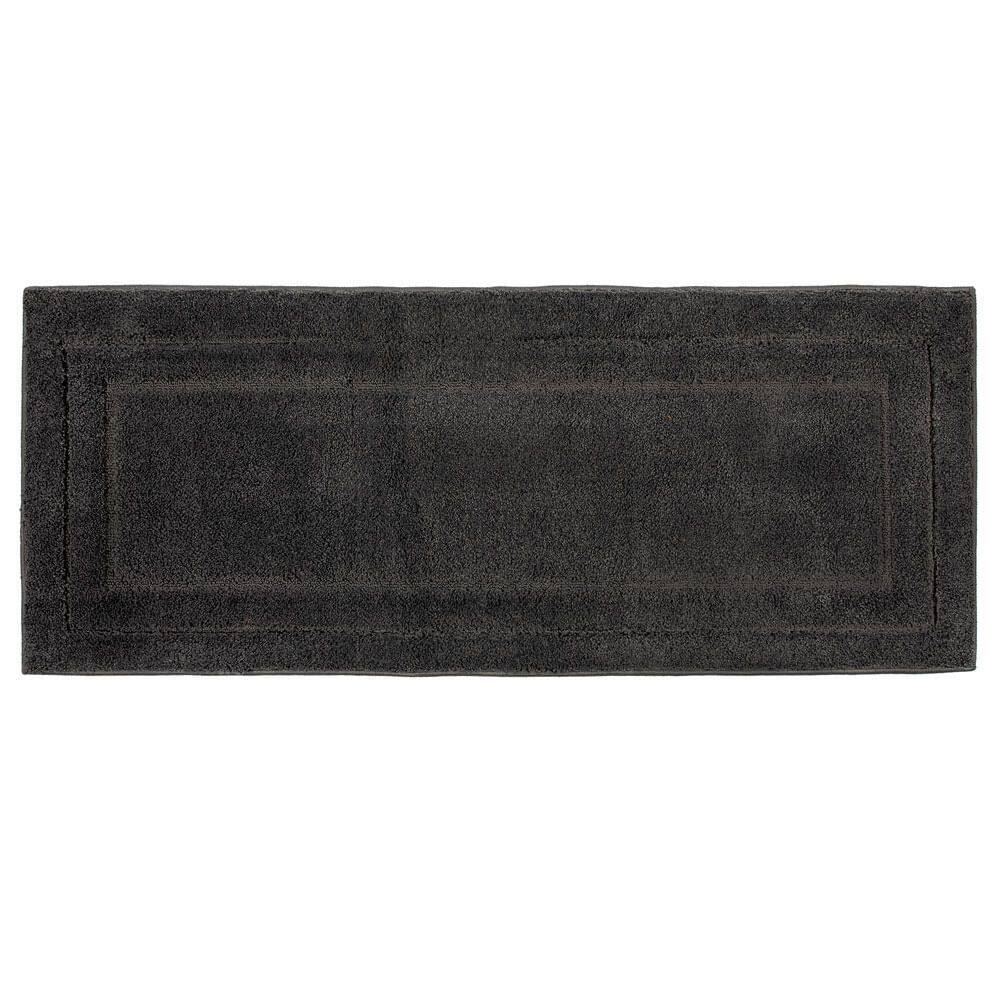 Tapete de Banheiro ou Quarto Microfibra Base Látex Antiderrapante Vizapi Golden 55x140cm Cinza Ébano