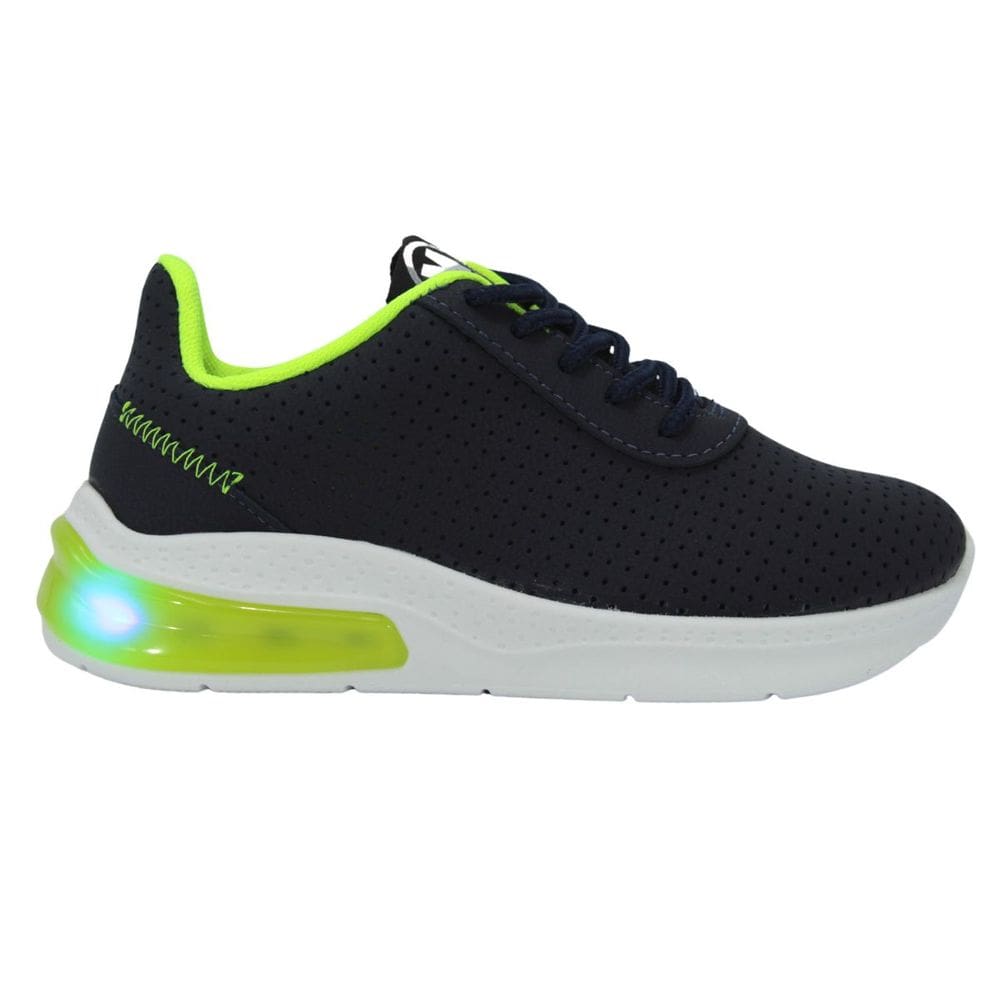 Tênis Molekinho Napa Flot Run Led Azul Marinho/Verde