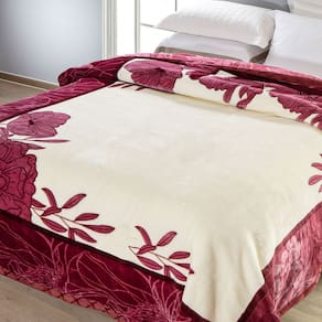 Cobertor Casal Antialérgico Raschel Jolitex 1,80x2,20m Mazurca Vinho