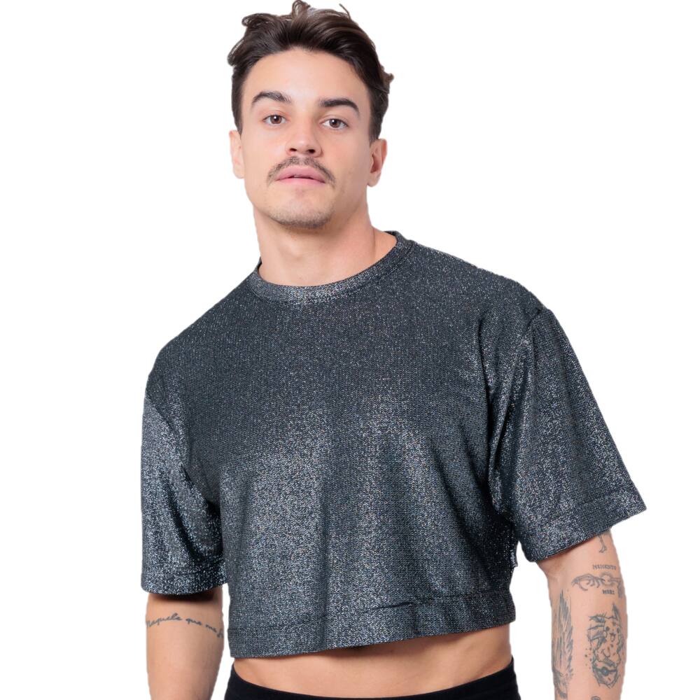 Cropped Masculino Black Oversized - JWilas Streetwear