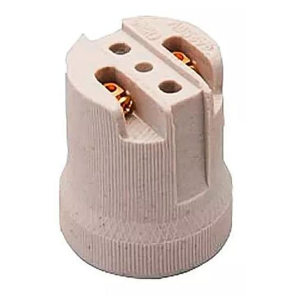 Soquete Bocal Receptaculo E27 Porcelana Para Spot Com Alca
