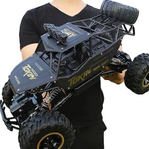 Carrinho de Controle Remoto Jeep Monster Truck Gigante Recarregável 4x4 de Alta Qualidade 37cm