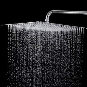 Ducha Inox Quadrada 30X30 Cm Parede Cromada Braço Redondo