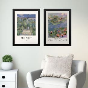 Kit 2 Quadros Posters Arte Claude Monet 33X24Cm