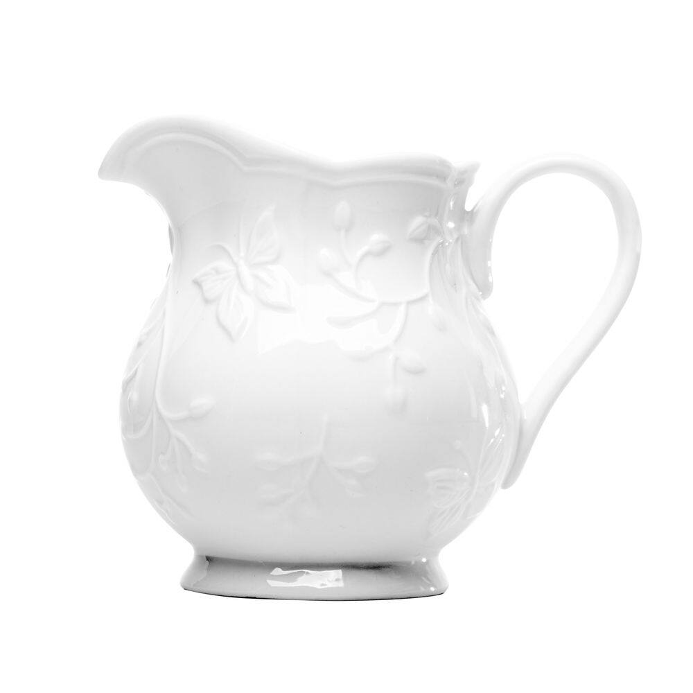 Leiteira Porcelana New Bone Butterfly Branca 250 ml - Lyor