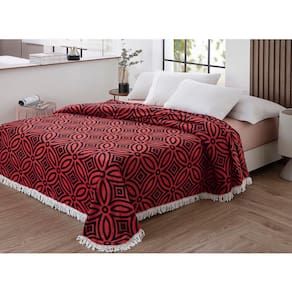 Colcha Chenille Canelada Isadora 220x240cm Vermelho Jolitex
