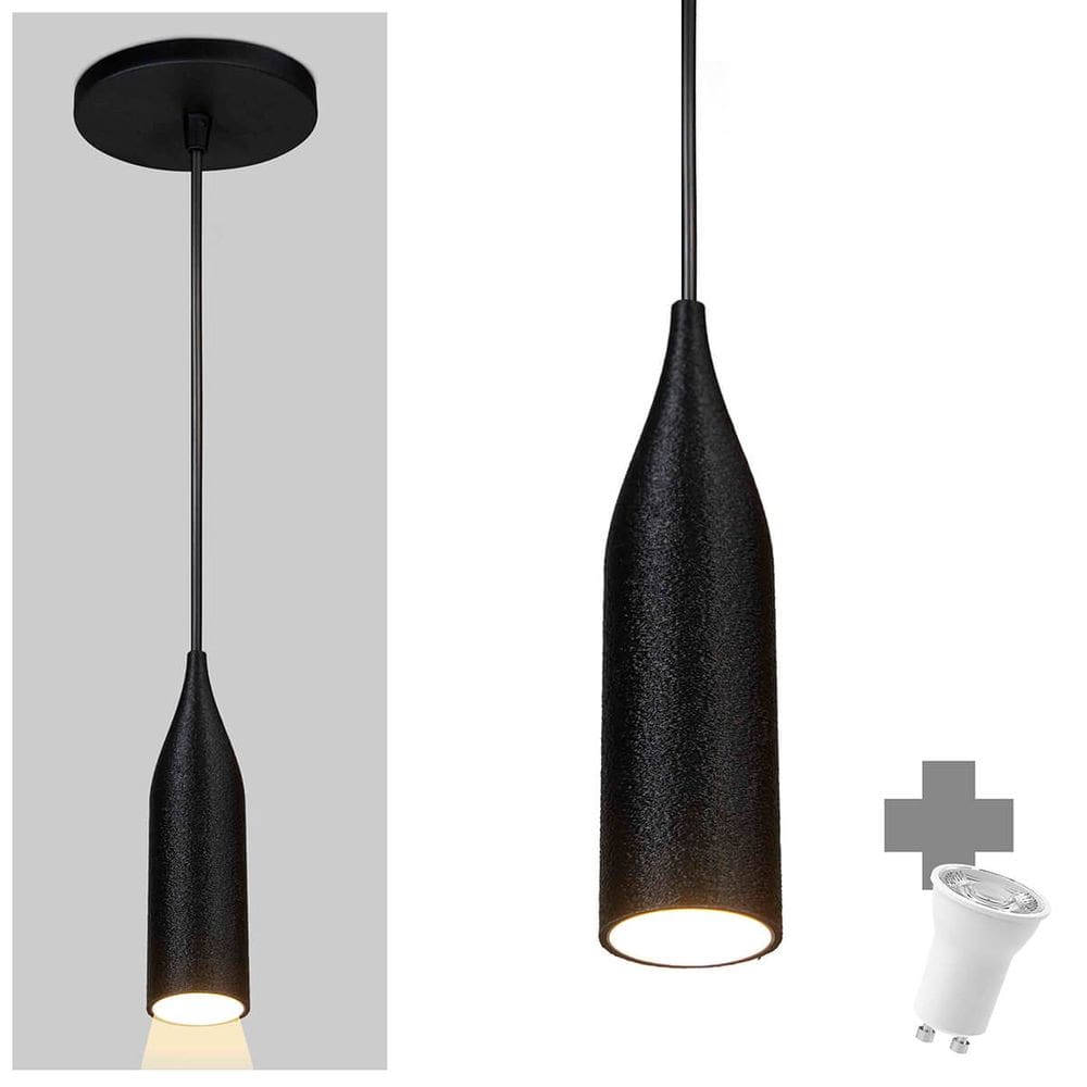 Lustre Pendente Decorativo Design 3D - ABS174 - PRETO + LED
