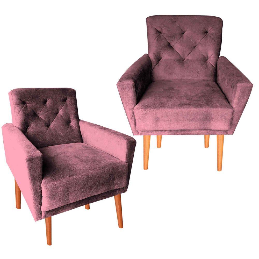Kit Duas Poltronas Decotariva Sala De Estar Escritorio Lia Rosa