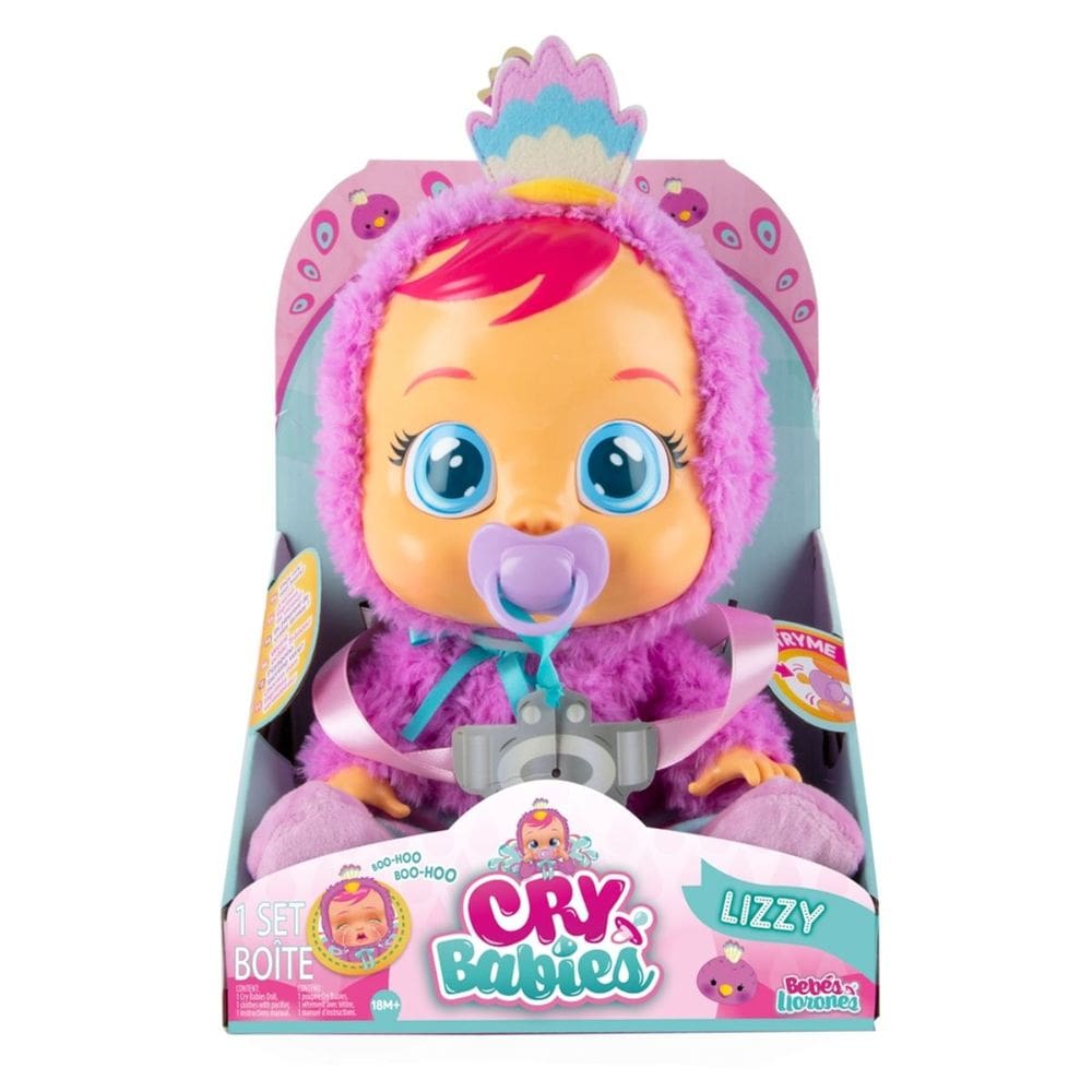 Boneca Cry Babies Lizzy Fantásia de Pavão Chora de Verdade Multikids BR2118