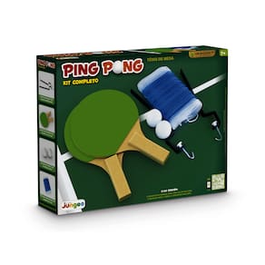 Jogo Ping Pong Kit Completo Raquete Bola Suporte Rede Junges