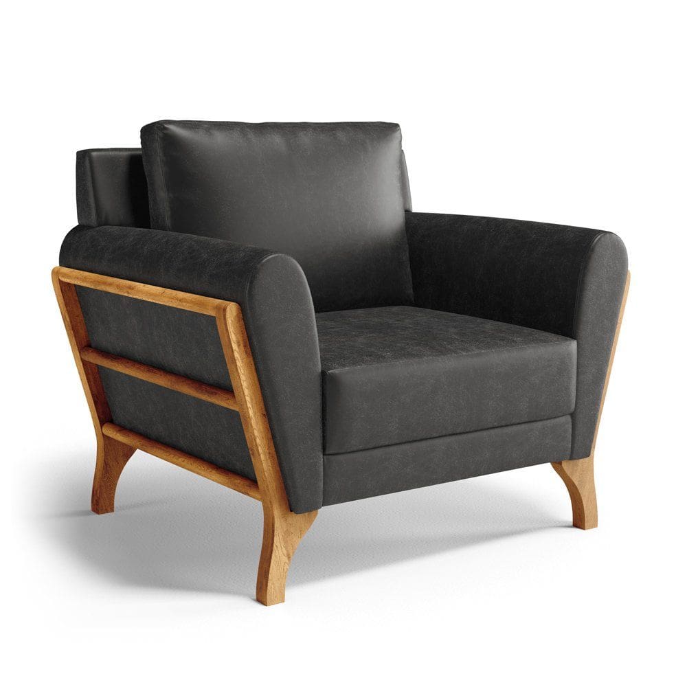 Poltrona Sabrina De Madeira Maciça Com Almofada