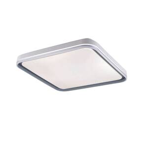 Plafon de Sobrepor Quadrado Acrilico Cinza 50cm Led 120W 3 em 1 Bivolt