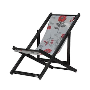 Espreguiçadeira Preguiçosa Dobrável Black Sb-cinza Floral
