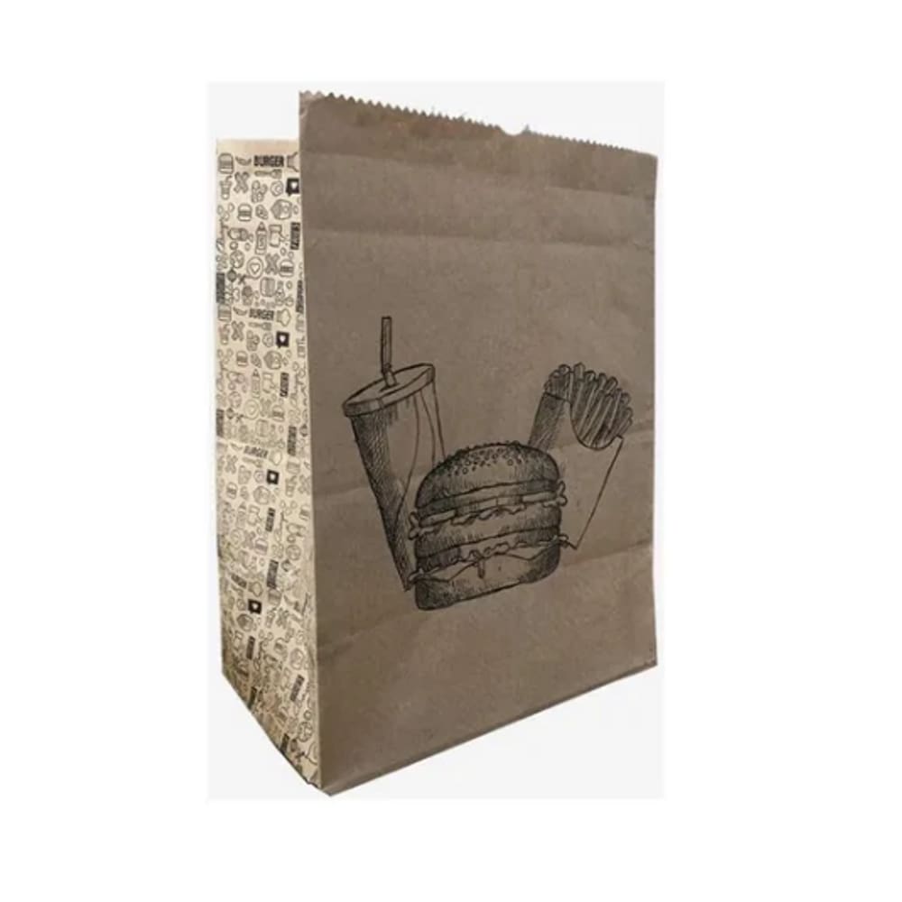 Saco Kraft Delivery GG Hambúrguer - 100 unidades