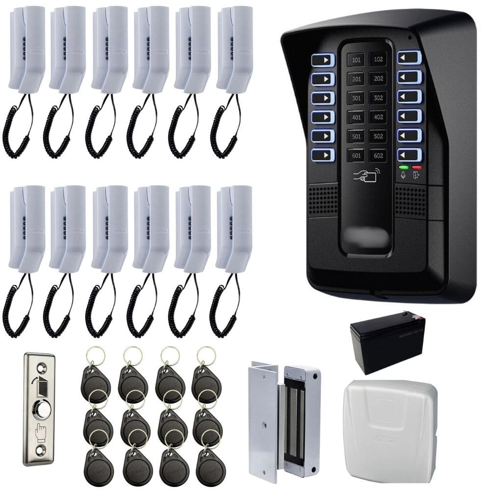 Porteiro Interfone Coletivo 12 Pontos Completo Intelbras Tag