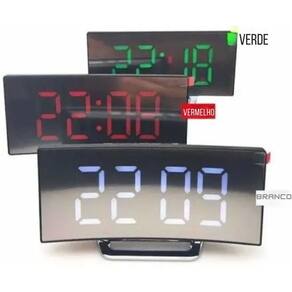 Relógio Digital Led Quarto Temperatura E Cores Cabeceira