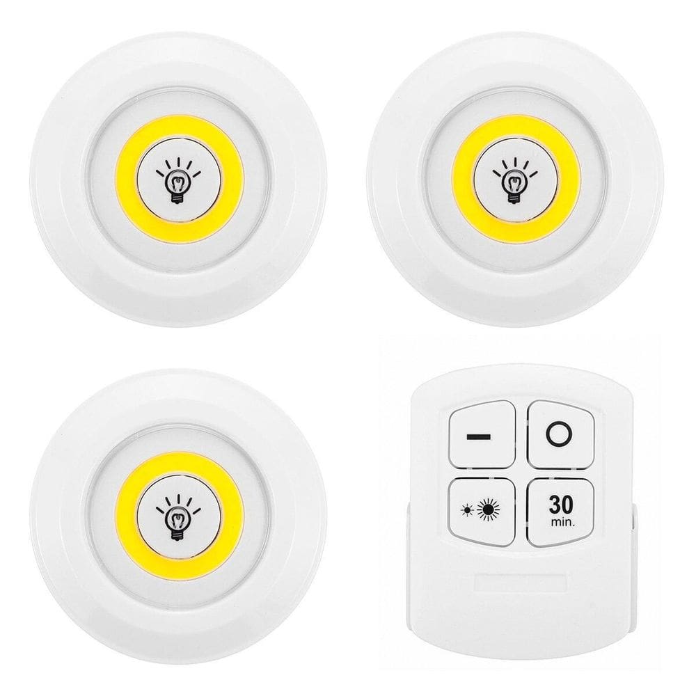 Lâmpada Led Spot Sem Fio Trio Luminária Com Controle Remoto