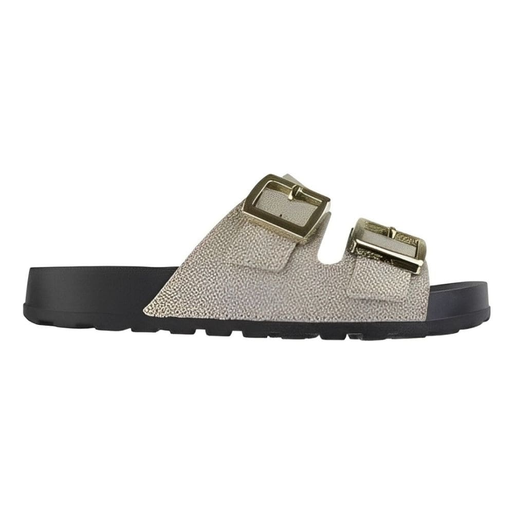 Chinelo Moleca Slide Duas Tiras Feminino Dourado