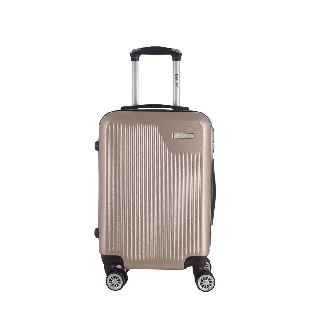 Mala de Bordo Abs para Viagem Denlex Ma1225 Cadeado Integrado Rodas Duplas Giro 360º Dourada
